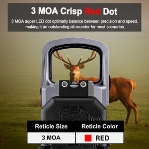 Crisp 3 MOA red dot of the GOWUTAR HHC17R rmsc micro red dot sight gray
