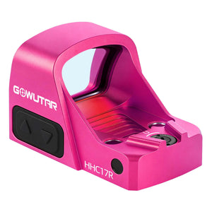 Rear angled view of the GOWUTAR HHC17R rmsc footprint micro red dot sight for pistol rose pink
