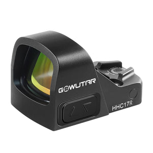 Front angled view of the GOWUTAR HHC17R RMSc footprint red dot optic for pistols