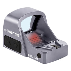 Rear angled view of the GOWUTAR HHC17R rmsc footprint micro red dot sight for pistol gray