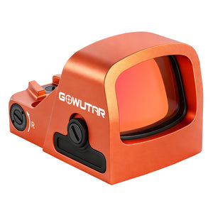 Front angled view of the GOWUTAR HHC17R rmsc footprint micro red dot sight for pistol orange