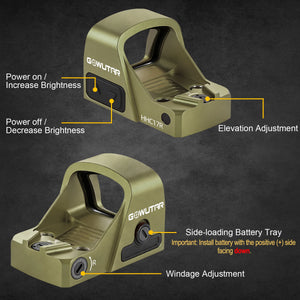 Details of the GOWUTAR HHC17R micro red dot sight army green
