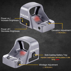Details of the GOWUTAR HHC17R micro red dot sight gray