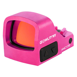 Front angled product view of the GOWUTAR HHC17R micro rmsc red dot sight rose pink color