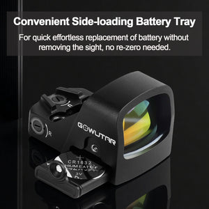 GOWUTAR HHC17R micro red dot sight with a side-loading battery compartment