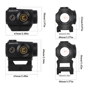 GOWUTAR HHC-B22 Red Dot Sight for Rifles - 3 MOA Compact Shake Awake Reflex Optic for Picatinny Rails, 1x20mm Durable Rifle Scope with Absolute Co-Witnes Riser & Low Mount