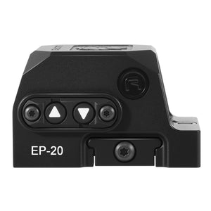 Side profile of the GOWUTAR EP-20 acro enclosed green dot sight